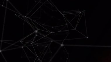 Animation of network of connections over black background. global digital interface, technology and networking concept digitally generated video.