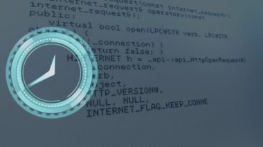 Dijital veri işleme üzerinde ilerleyen saatin animasyonu. küresel teknoloji, bağlantılar ve dijital arayüz konsepti dijital olarak oluşturulmuş video.