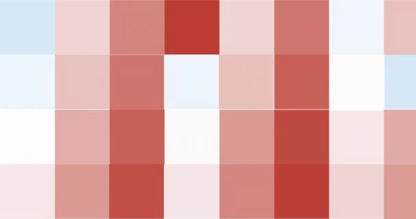 アメリカの国旗の色のアニメーションが背景をピクセル化した 愛国心独立お祝いのコンセプトデジタルで生成されたビデオ — ストック動画