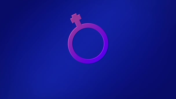 Animación Texto Binario Con Símbolo Púrpura Binario Azul Identidad Género — Vídeo de stock