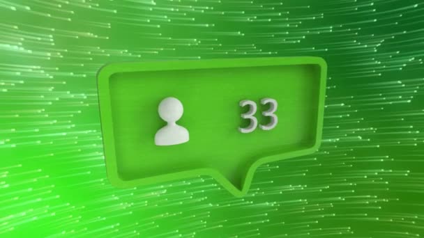 Animación Gente Icono Digital Burbuja Habla Verde Fondo Verde Angustiado — Vídeo de stock