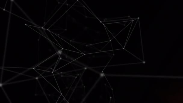 Анімація Мережі Єднань Чорному Тлі Глобальний Цифровий Інтерфейс Технології Концепція — стокове відео