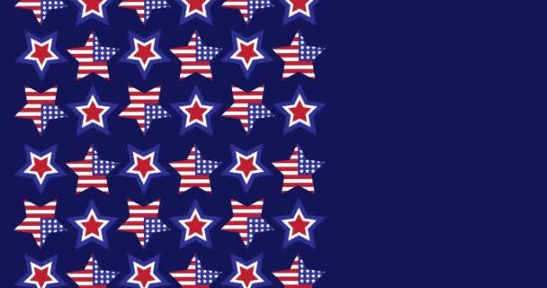 Animación Filas Estrellas Con Bandera Americana Con Espacio Copia Sobre — Vídeo de stock