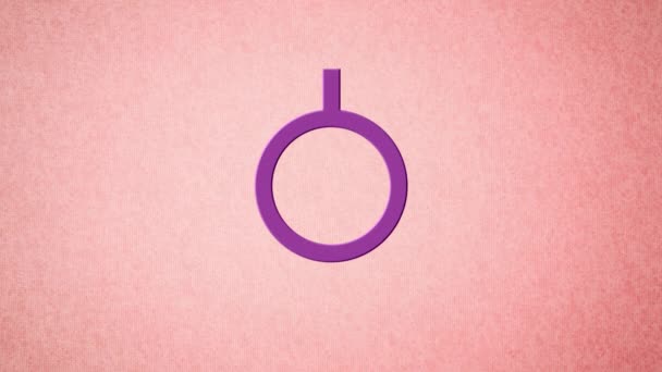 Animation Male Gender Symbol Pink Background Human Rights Gender Equality — Stock Video