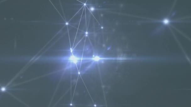 Animation du réseau de connexions sur fond gris. entreprise mondiale, interface numérique, technologie et concept de réseau vidéo générée numériquement.