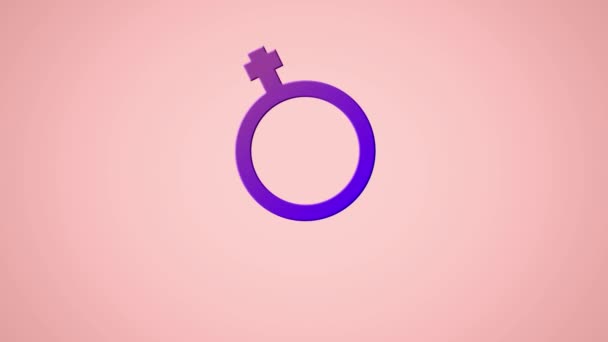 Animation Text Non Binary Purple Non Binary Gender Symbol Pink — Stock Video