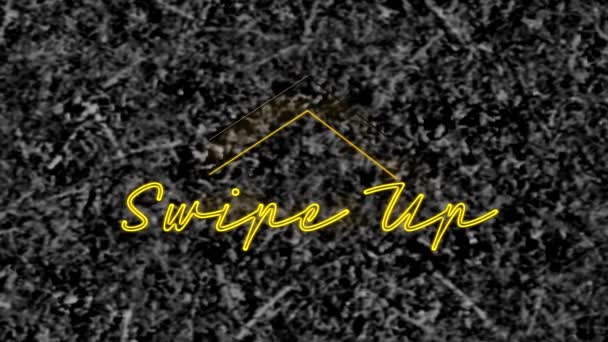 Sarı Neon Yazının Animasyonu Tek Renkli Çimen Arka Planında Yukarı — Stok video