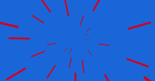 Animação Texto Julho Sobre Cores Bandeira Americana Fundo Azul Conceito — Vídeo de Stock