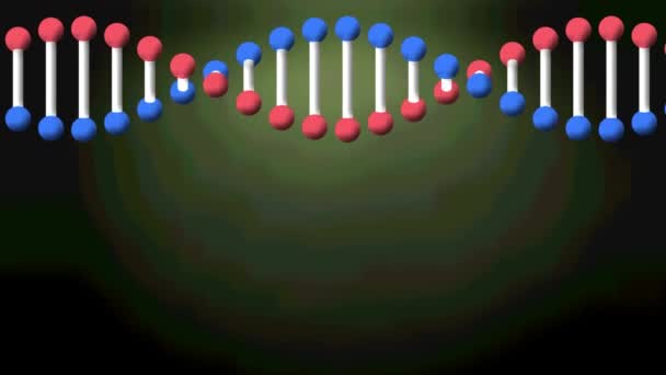 Анимация Dna Spinning Зеленом Фоне Научно Исследовательская Концепция — стоковое видео