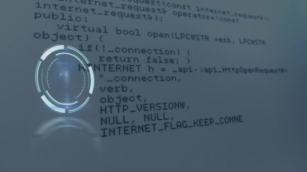 Animación Del Escaneo Del Alcance Sobre Procesamiento Datos Digitales Tecnología — Vídeos de Stock