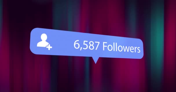 Animazione Dei Social Media Icona Persone Numero Crescente Seguaci Blu — Video Stock