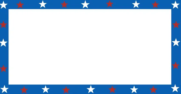 Composition Blue Border Red White Stars American Flag White Copy — Stock Photo, Image