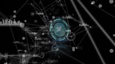 Bağlantı ağı üzerinden tarama alanının animasyonu. küresel teknoloji, bağlantılar ve dijital arayüz konsepti dijital olarak oluşturulmuş video.