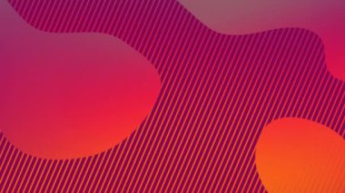 Çizgili arka planda hipnotik hareketlerle hareket eden çoklu soyut şekillerin animasyonu. desen ve renk konsepti dijital olarak oluşturulmuş video.