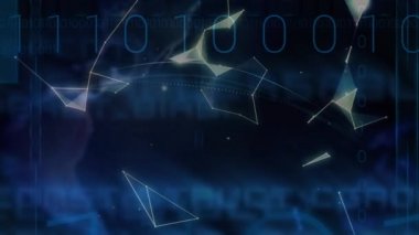 İkili kodlama üzerinden bağlantı ağı olan dünyanın animasyonu. küresel dijital arayüz, teknoloji ve ağ konsepti dijital olarak oluşturulmuş video.