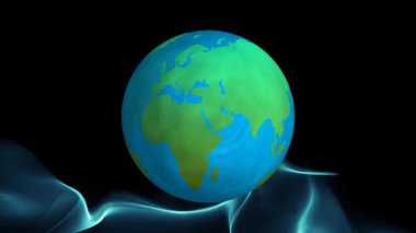 Animation of globe spinning over networks on black background. global digital interface, technology and networking concept digitally generated video.