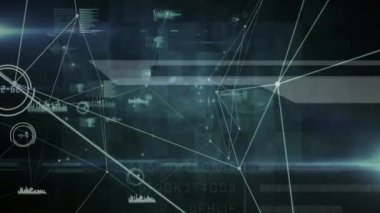 Veri işleme üzerinden bağlantı ağının animasyonu. küresel dijital arayüz, teknoloji ve ağ konsepti dijital olarak oluşturulmuş video.