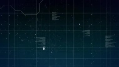 Bağlantılar ve veri işleme ağının animasyonu. küresel dijital arayüz, teknoloji ve ağ konsepti dijital olarak oluşturulmuş video.