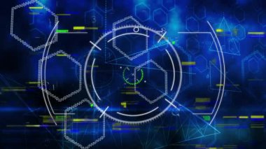 Çevrimiçi güvenlik asma kilidi ve bağlantı ağıyla tarama animasyonu. küresel dijital arayüz, teknoloji ve ağ konsepti dijital olarak oluşturulmuş video.