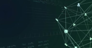 Ekrandaki veri işleme üzerinden bağlantı ağının animasyonu. küresel internet güvenliği, teknoloji, bağlantılar ve dijital arayüz konsepti dijital olarak oluşturulmuş video.