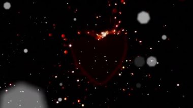 Kırmızı kalplerin ve simlerin siyaha düşüşünün animasyonu. Sevgililer günü, aşk, genetik ve romantizm konsepti dijital olarak oluşturulmuş video.