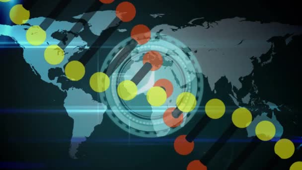Animation Brin Adn Filant Sur Globe Traitement Des Données Technologie — Video