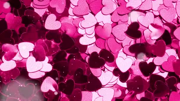 Animazione Più Cuori Rosa Tremolanti San Valentino Amore Romanticismo Concept — Video Stock