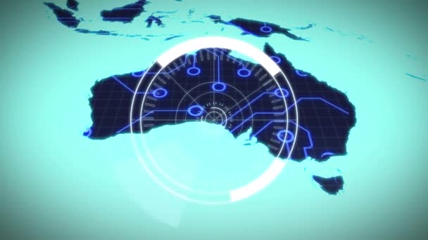 Animação Texto Com Mapa Rede Conexões Interface Digital Global Tecnologia — Vídeo de Stock