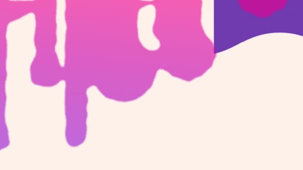 Анімація Органічних Абстрактних Живописних Фігур Рожевим Помаранчевим Рухомою Фіолетовою Хвилею — стокове відео