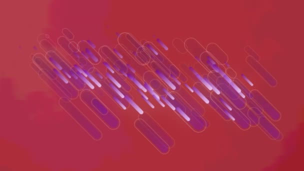 Анимация Нескольких Фиолетовых Световых Трасс Движущихся Красном Фоне Шаблон Цвет — стоковое видео