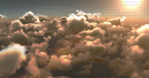 Animacja Przetwarzania Danych Chmurach Globalne Połączenia Przetwarzanie Danych Koncepcja Cyfrowego — Wideo stockowe