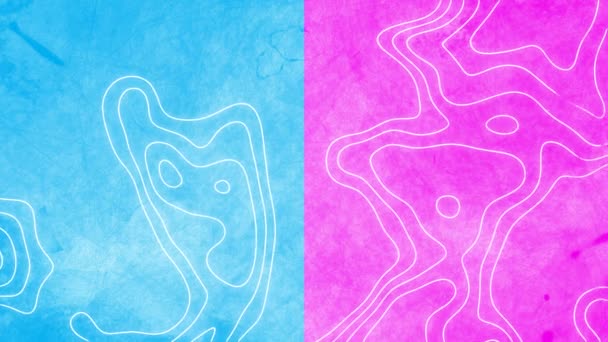 Κινούμενο Τοπογραφικό Διάγραμμα Ροζ Και Μπλε Φόντο Φύση Κίνηση Και — Αρχείο Βίντεο