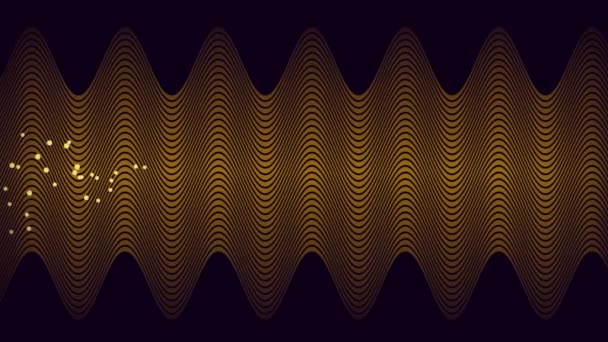 Animation Multiple Glowing Spots Moving Hypnotic Motion Brown Lined Background — Stock Video