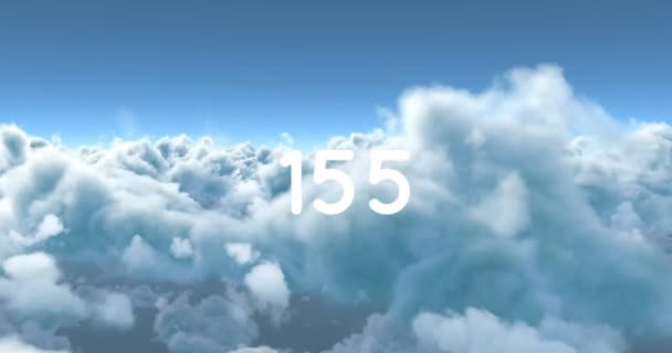 Animatie Van Getallen Die Veranderen Boven Wolken Mondiale Verbindingen Gegevensverwerking — Stockvideo