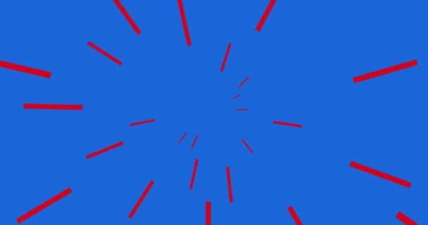 Анімація Тексту Американському Прапорі Синьому Тлі Патріотизм Незалежність Концепція Святкування — стокове відео