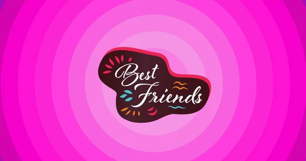 Composition Best Friends Text Hearts Pink Background Animal Pet Concept — Stock Photo, Image