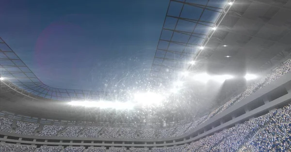 Composição Estádio Esportes Com Holofotes Brilhantes Espaço Cópia Conceito Global — Fotografia de Stock
