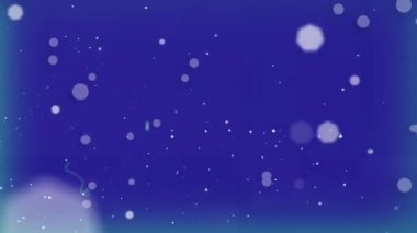 Mavi arka planda hipnotik hareketle hareket eden birden fazla parlak noktanın animasyonu. desen ve renk konsepti dijital olarak oluşturulmuş video.