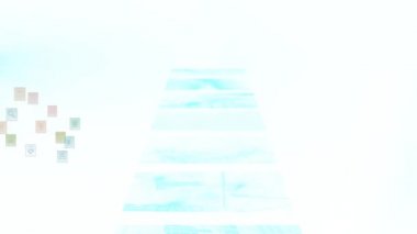 Bağlantılar ve ekranlardan oluşan bir dünya animasyonu. küresel dijital arayüz, teknoloji ve ağ konsepti dijital olarak oluşturulmuş video.