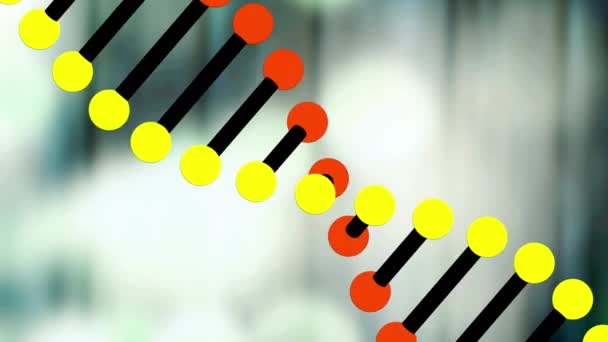 Animatie Van Dna Streng Die Draait Een Gloeiende Achtergrond Digitaal — Stockvideo