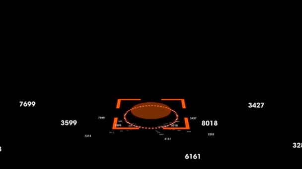 Animazione Del Pennarello Arancione Numeri Che Cambiano Sfondo Nero Interfaccia — Video Stock