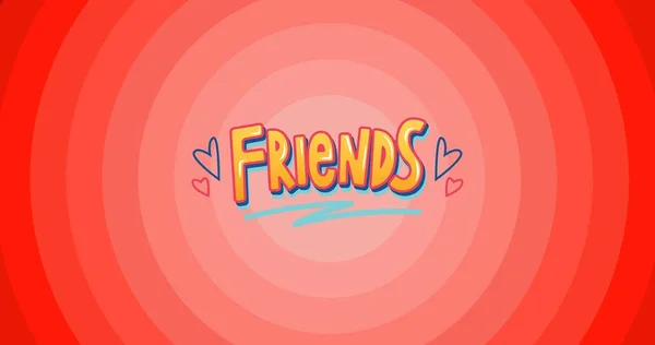 Composition Friends Text Hearts Red Background Animal Pet Concept Digitally — Stock Photo, Image