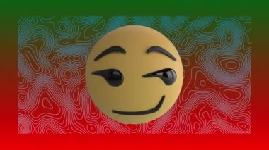 Arkaplanda ağlayan emoji dijital simgesinin animasyonu. küresel sosyal medya, ağ oluşturma, dijital arayüz ve teknoloji konsepti dijital olarak oluşturulmuş video.