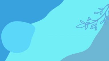 Animation of tree branch and organic shapes in blues moving gently with each other. movement, nature and energy concept, digitally generated video.