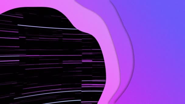 보라색 웨이브 배경을 다수의 흔적을 최면적 동작으로 움직이는 애니메이션이다 디지털로 — 비디오