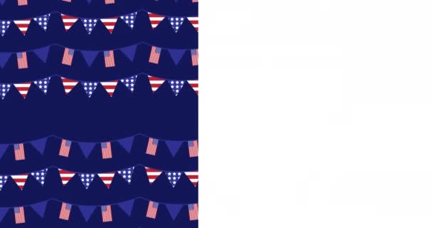 Animation Red White Blue American Flag Colours Copy Space White — Stock Video