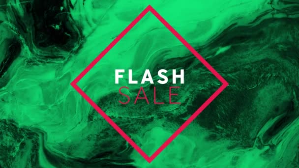 Animation Red White Text Flash Sale Red Diamond Green Black — Stock Video