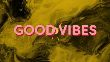 Animasyon. Pembe renkte, turuncu ve siyah kıvrımlı güzel titreşimler. pozitif duygular, kutlama ve refah konsepti, dijital olarak oluşturulmuş video.