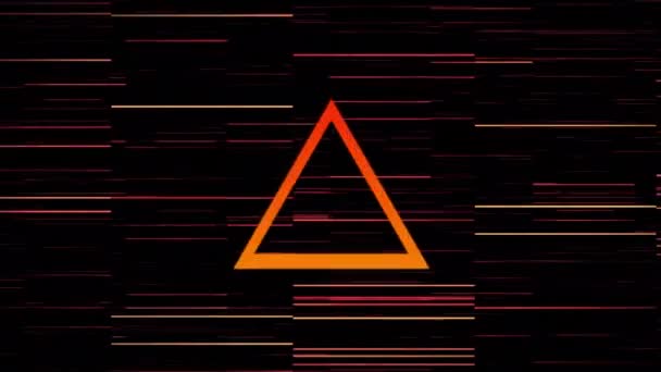 Animation Glowing Orange Shapes Moving Black Background Colour Light Concept — Stock videók