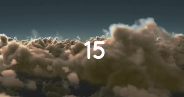 Animación Números Cambiando Sobre Nubes Conexiones Globales Procesamiento Datos Tecnología — Vídeo de stock